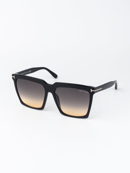 Tom Ford SABRINA-02 Women Sunglasses Black Smoke Gradient Square FT0764 01B main image 11
